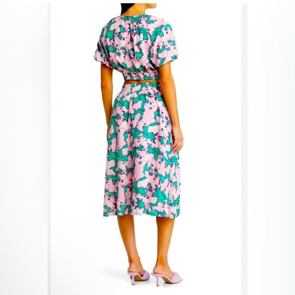 Chelsea28 Puff Sleeve Organic Cotton Blend Midi Dress NWT